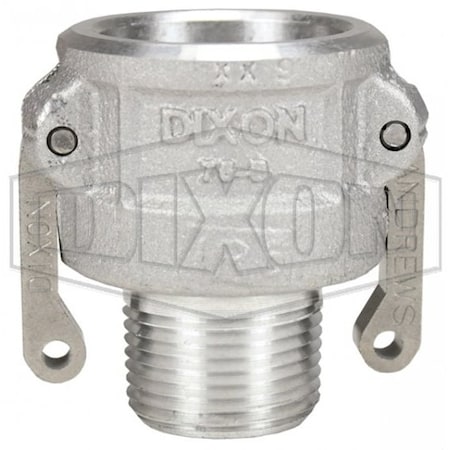 Dixon Type B Cam and Groove Coupler, 3/4 in Nominal, Female Coupler x MNPT End Style, Aluminum, Domestic 75-B-AL